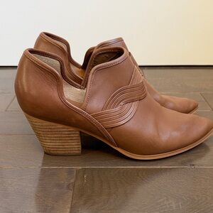 Anthropologie Chic Tan Heeled Boots